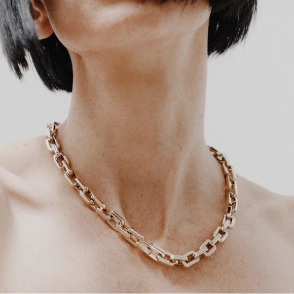 Eddie Borgo Supra Link Chain /necklace in Gold Bronze 17" Length - Picture 1 of 15